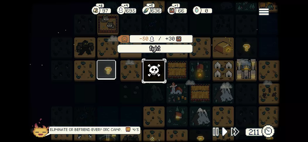 Tangkapan layar gameplay Dawnfolk 5