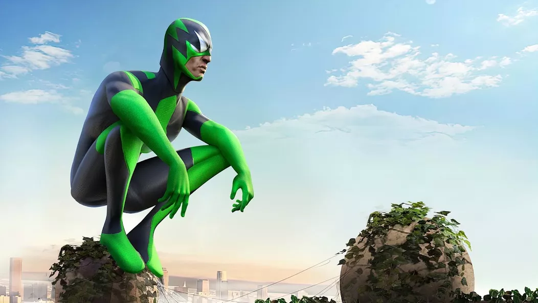 Rope Frog Ninja Hero Car Vegas screenshot 2