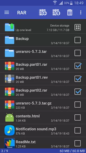 Screenshot 1 of RAR for Android