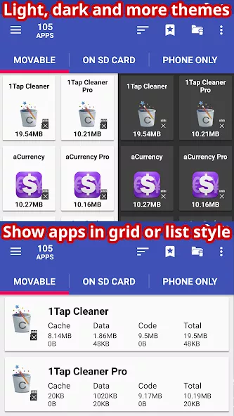 AppMgr Pro III (App 2 SD) preview screenshot 5
