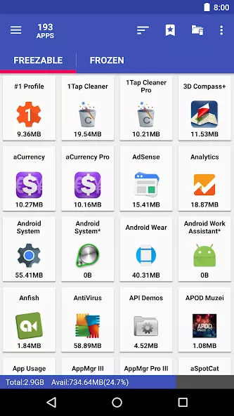 AppMgr Pro III (App 2 SD) preview screenshot 3