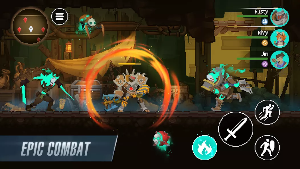 Driftfall: Pixel Action RPG ゲームプレイ スクリーンショット 2